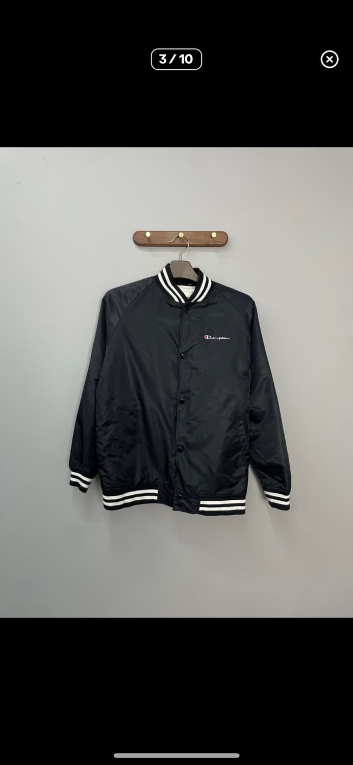 슈프림 & 챔피온 콜라보레이션 블랙 바시티 자켓 A3215 상품이미지2