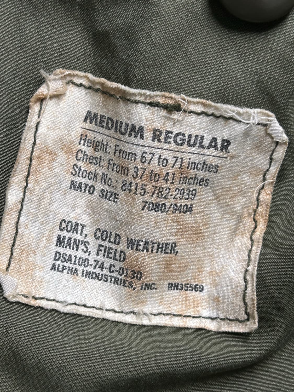 70's 미군 오리지날 M-65 필드 자켓(M-R) 상품이미지9