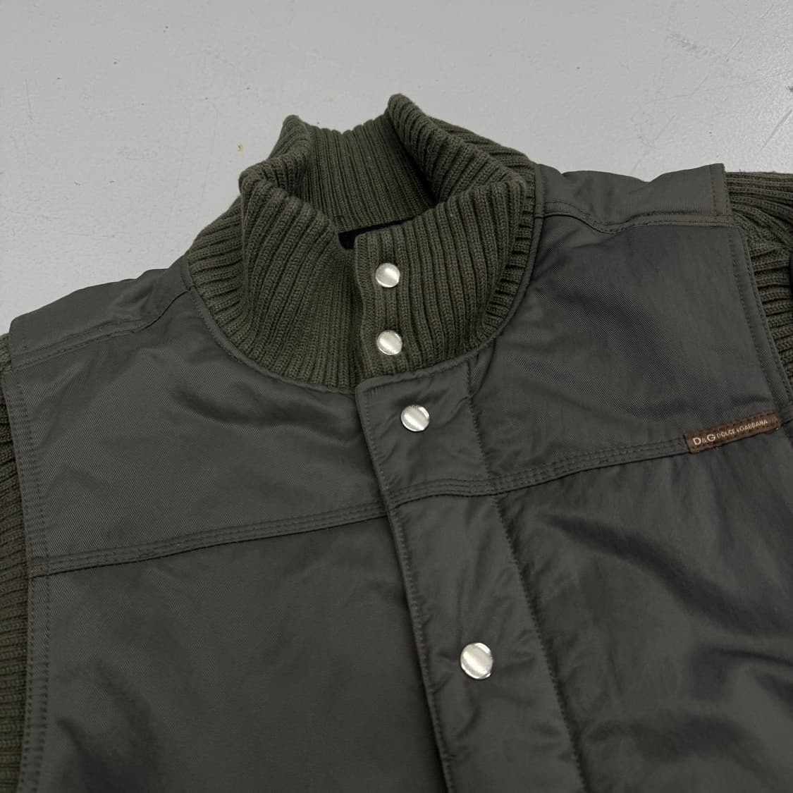 돌체엔가바나 하이넥 봄버 자켓 카키 상품이미지4