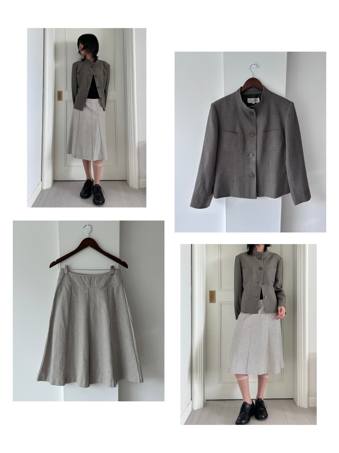 Oblique Stripe Midi Skirt / 빈티지 미디 스커트 상품이미지1