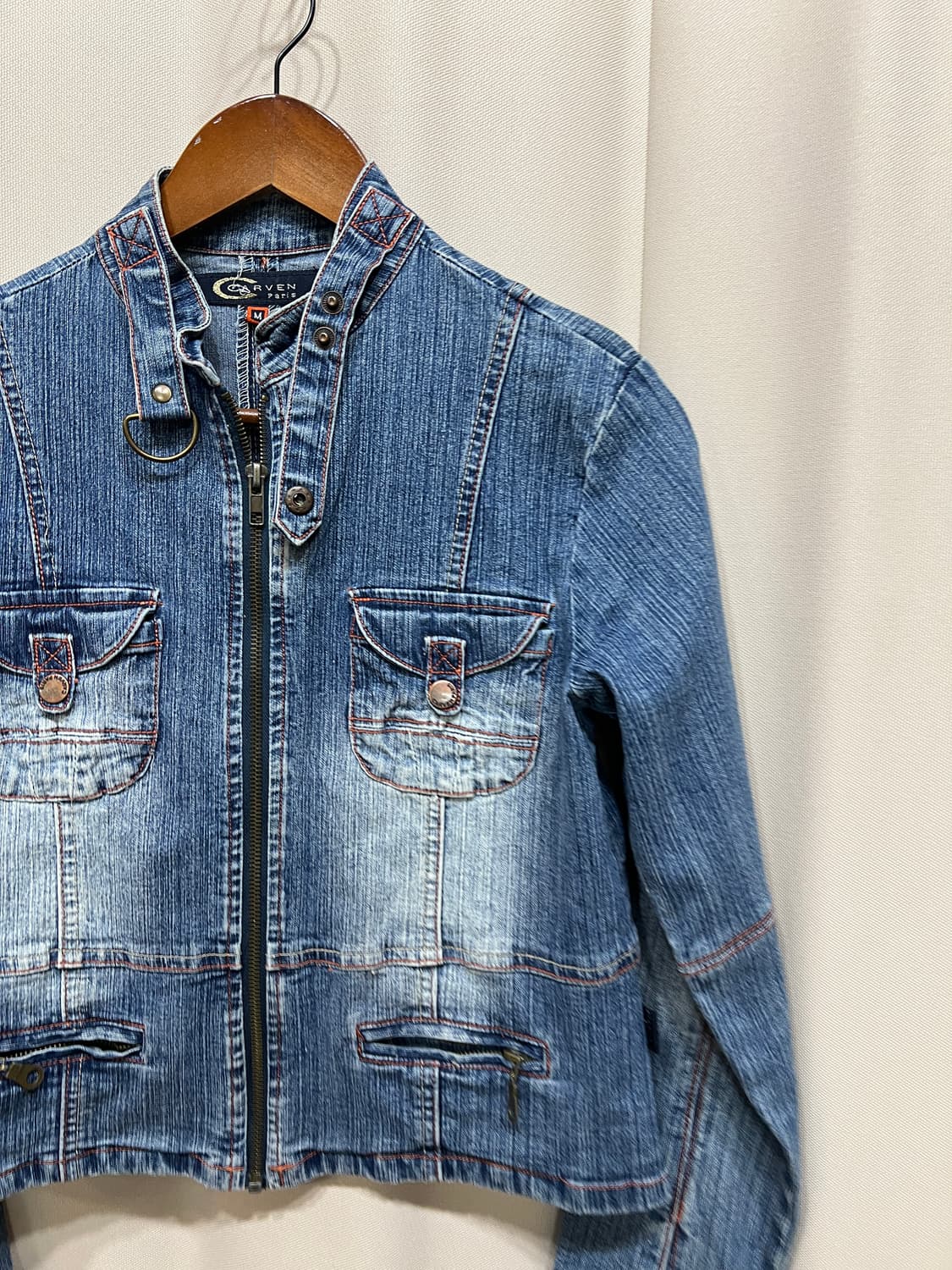 Carven 빈티지 차이나카라 데님 트러커 자켓  상품이미지3