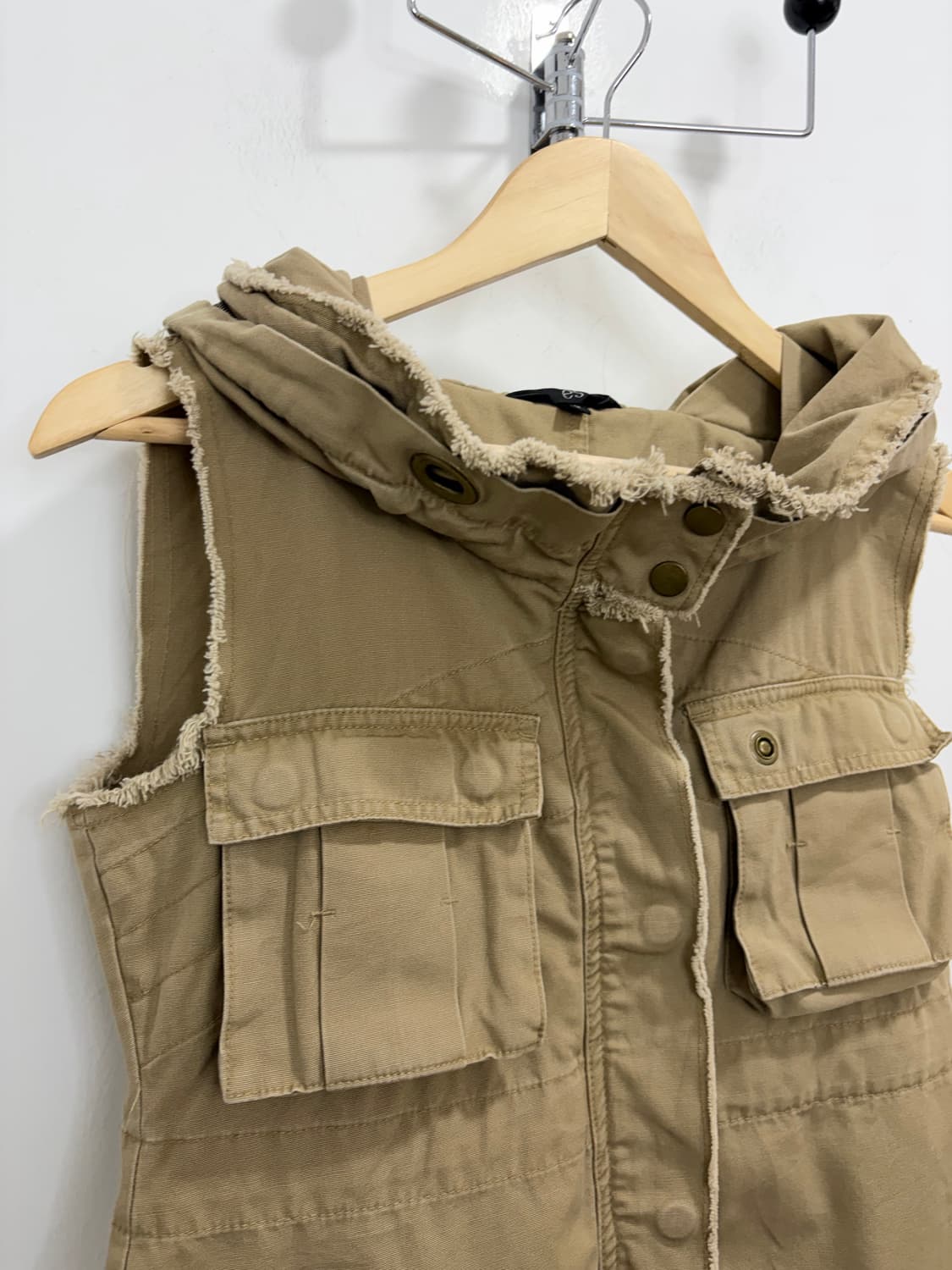베이지 펑크 카고 베스트 조끼 상품이미지6