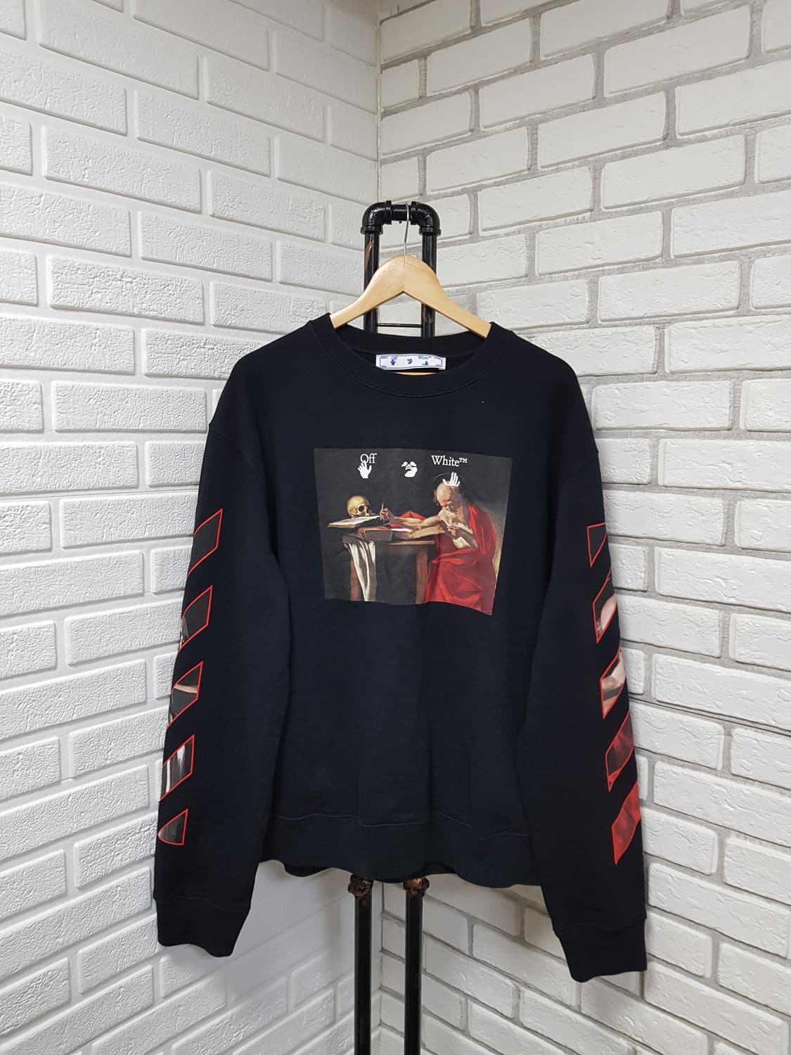 [xxl/정품] 오프화이트 카라바조 블랙 맨투맨 티셔츠 상품이미지1