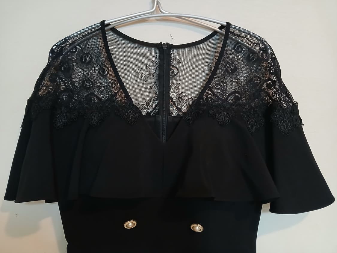 고급 레이스 케이프 더블 금장 버튼 원피스 드레스 섹시 티아라 두타 홀복 상품이미지2