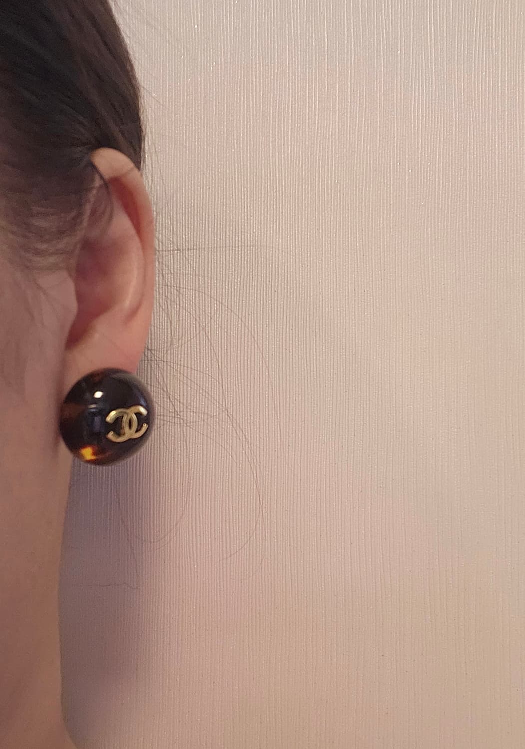샤넬 빈티지단추 레오파드 귀걸이 업사이클링 상품이미지8