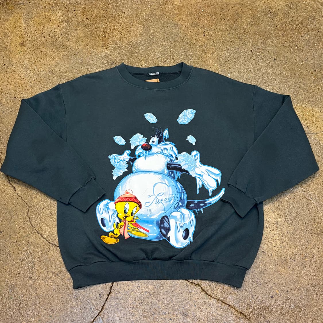  USA 미국 빈티지 루니툰즈 트위티 눈사람 맨투맨 상품이미지1