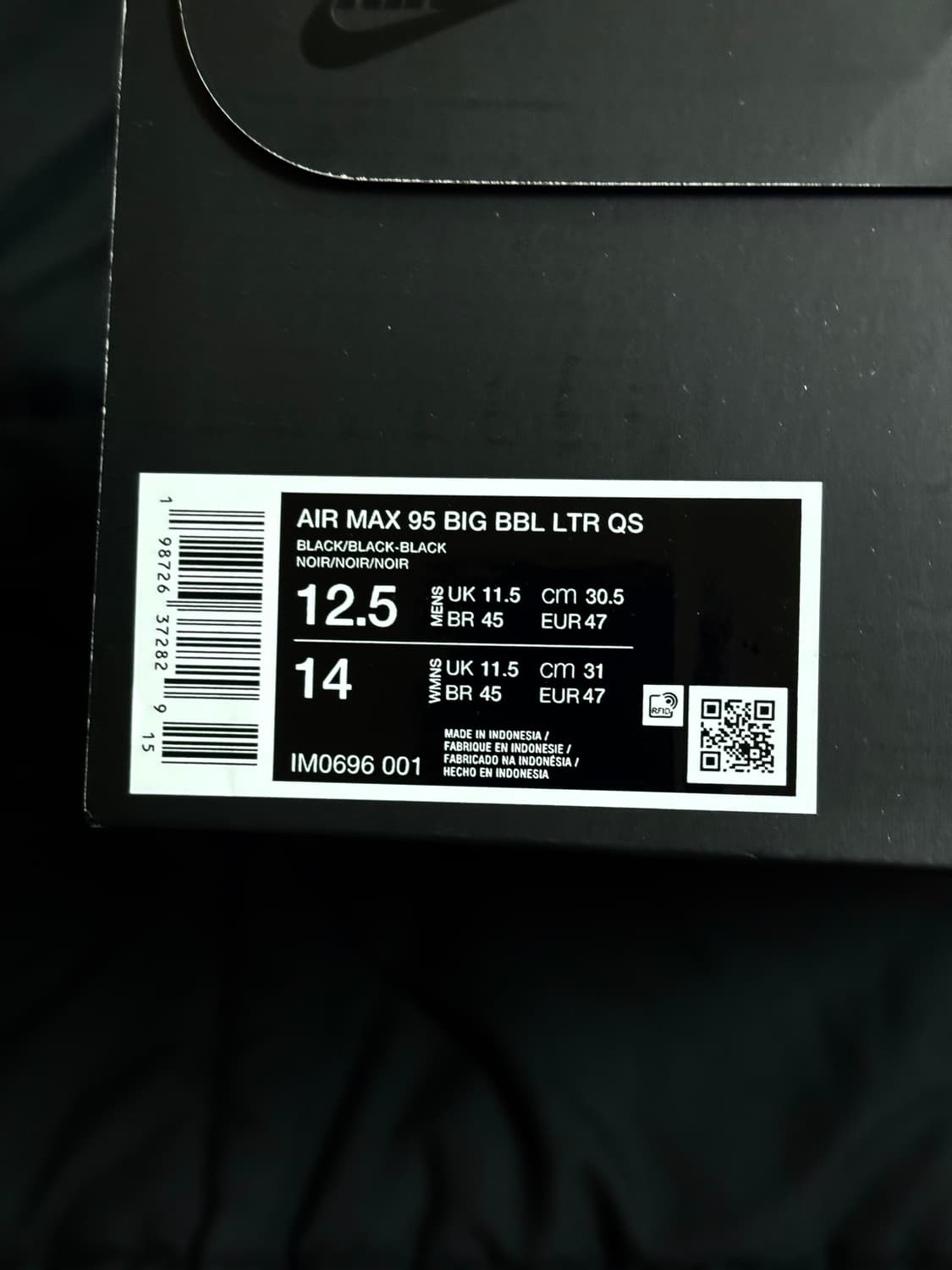 [305] 나이키 에어 맥스 95 빅 버블 LTR QS 블랙 상품이미지6