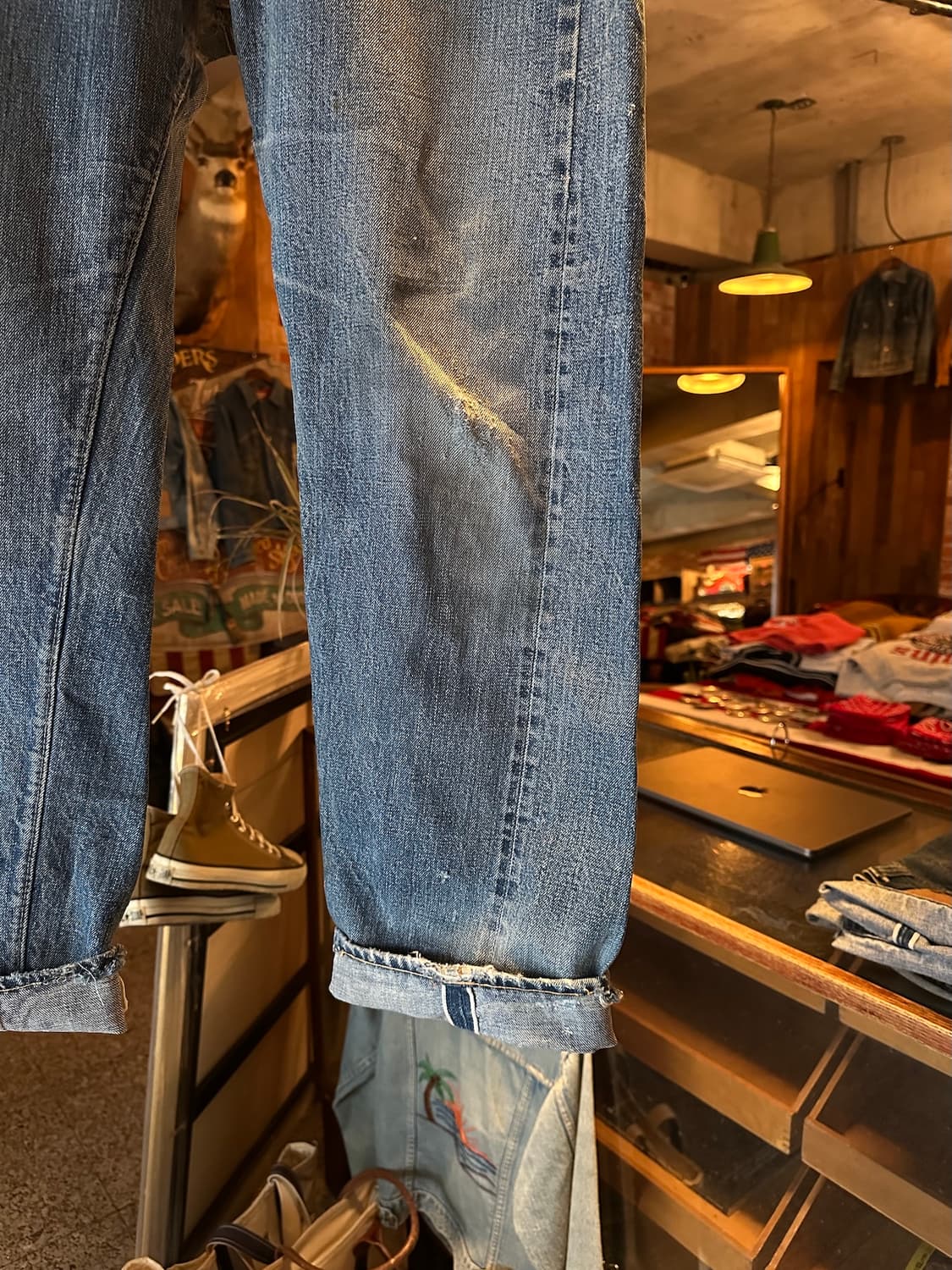 70s USA 빈티지 리바이스501 66전기 셀비지 데님 팬츠 상품이미지3