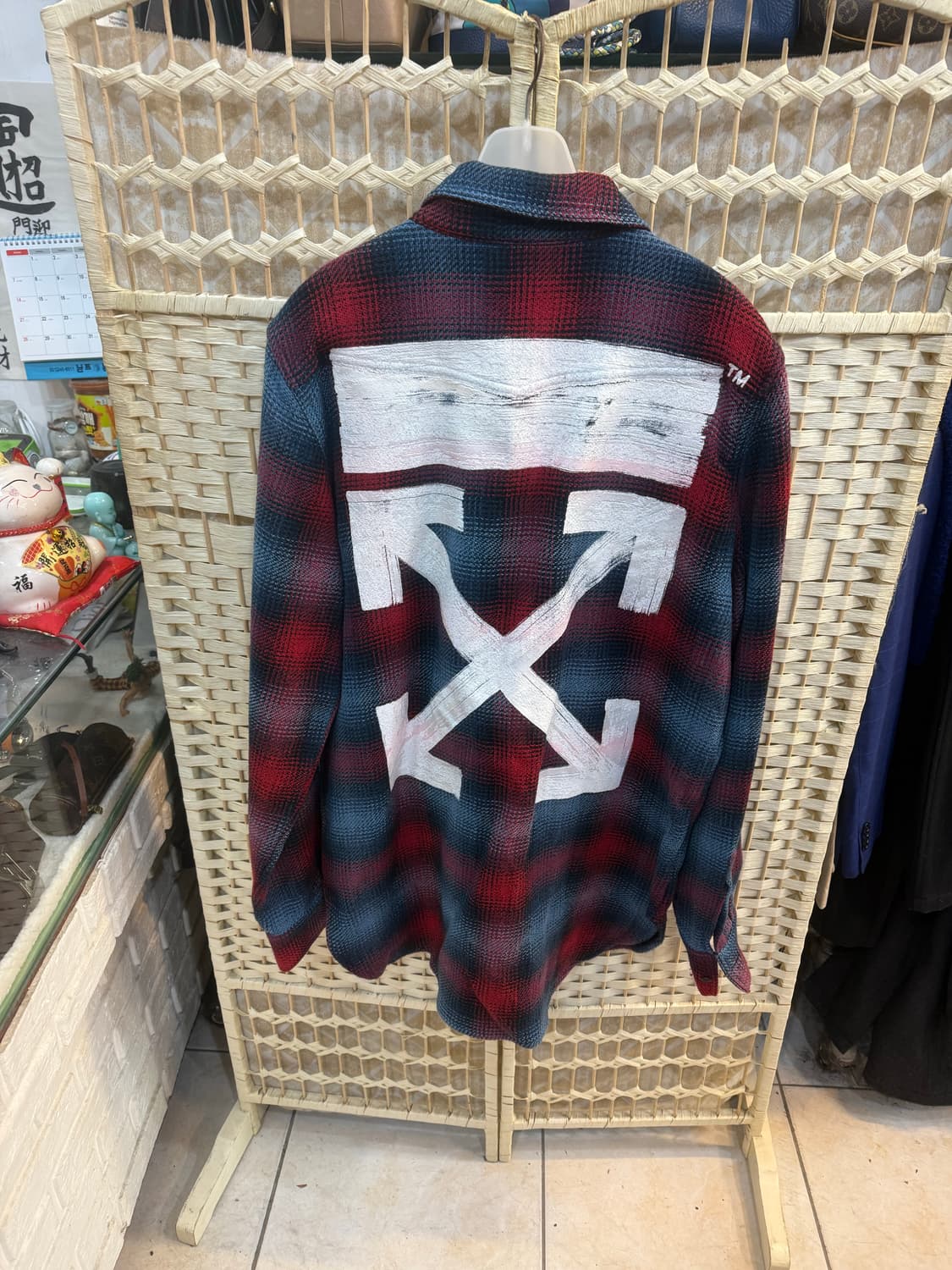 100-105 정품 오프화이트 애로우 프린트 체크 오버셔츠 팝니다 상품이미지7