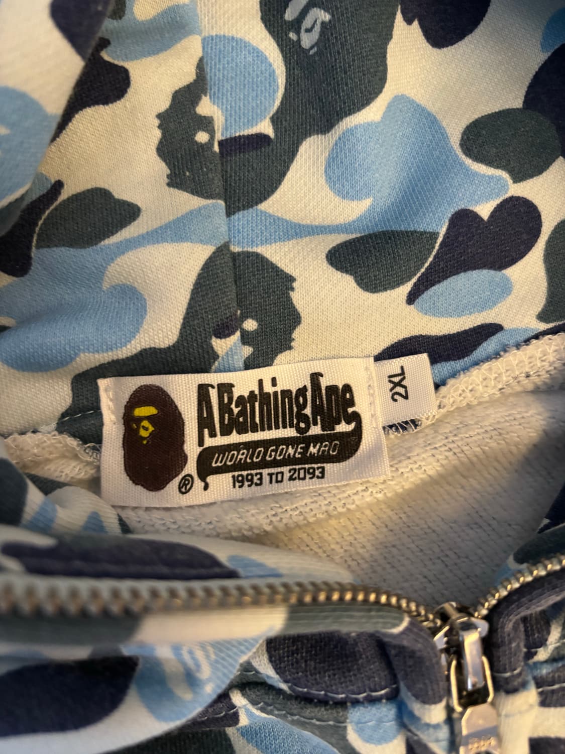 베이프 ABC 카모 샤크 풀 집 후드 블루 상품이미지3