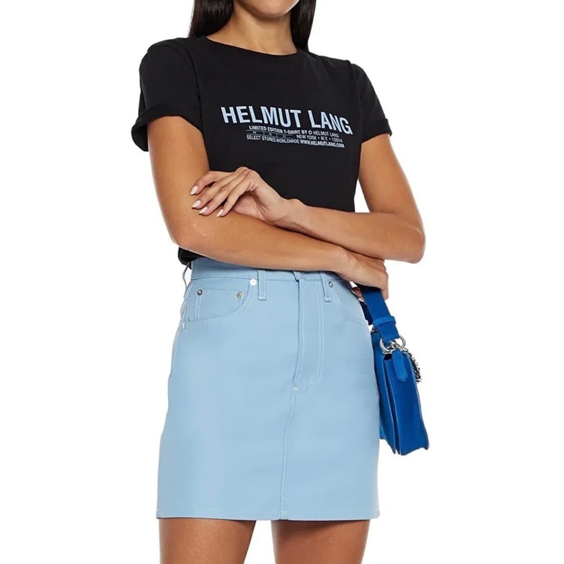 (제니 착용) 헬무트랭 로고 베이비 티셔츠 블랙 XS 새상품 상품이미지6