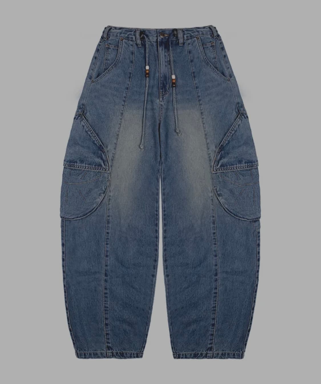 엑스톤즈우먼 루나키후 에그 카고 워싱 데님 팬츠 상품이미지2