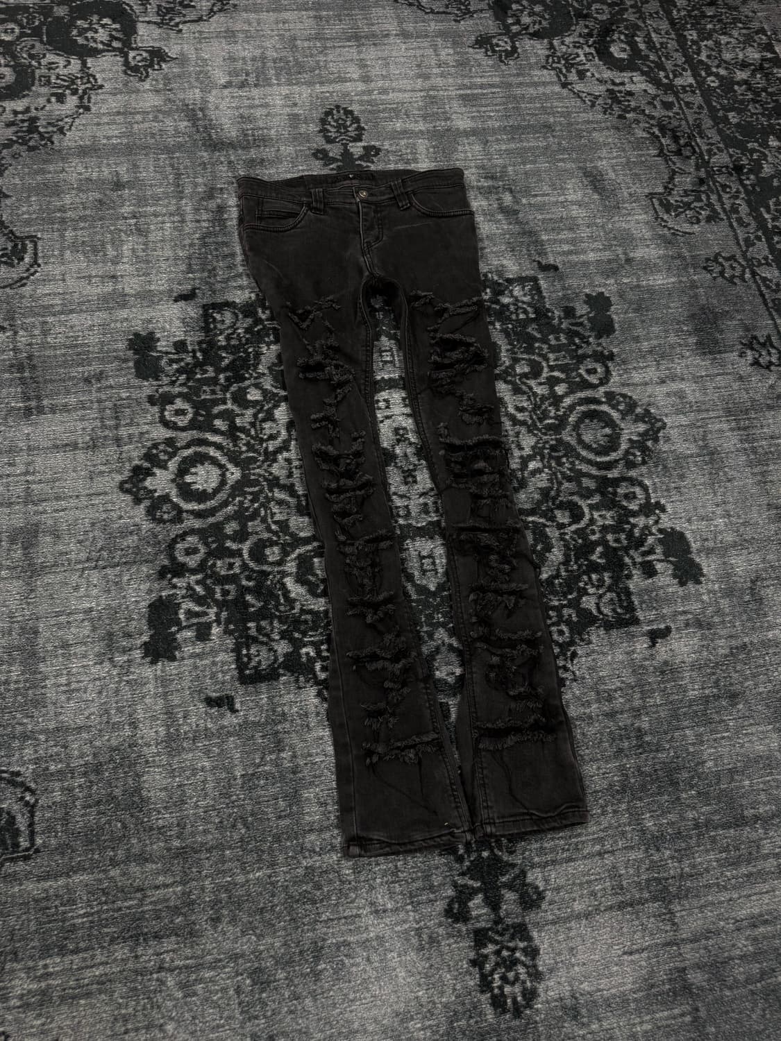 No id 00s distressed slim denim pants 상품이미지1
