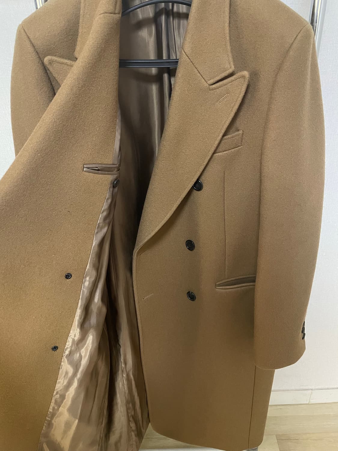 M) MNGU 17fw 더블 브레스티드 롱코트 카멜 명작 시즌 상품이미지9