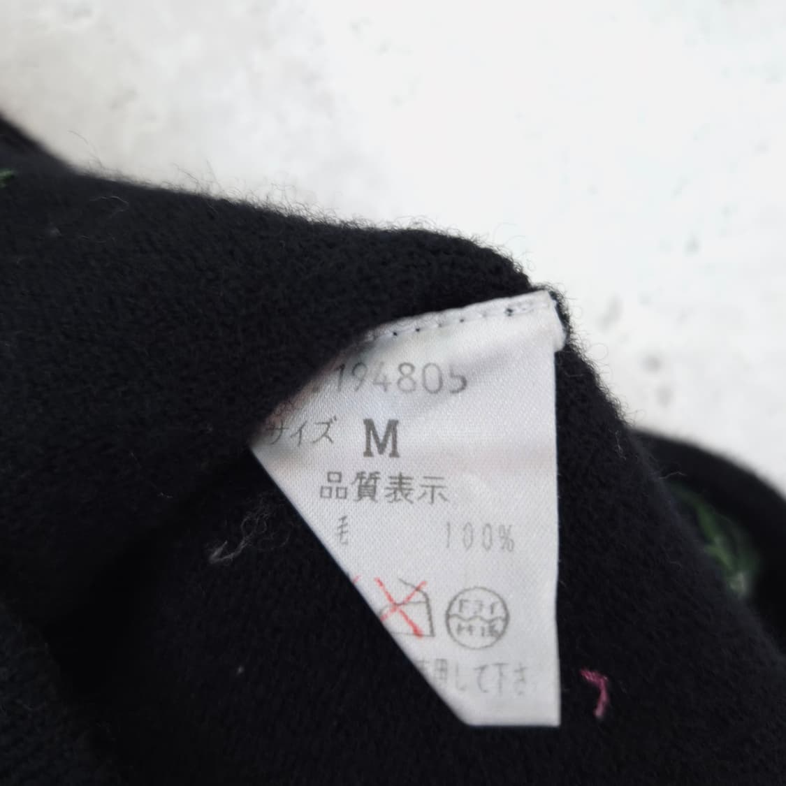 일본 수공 꽃비즈 자수 블랙 하이넥 반팔 니트  상품이미지8