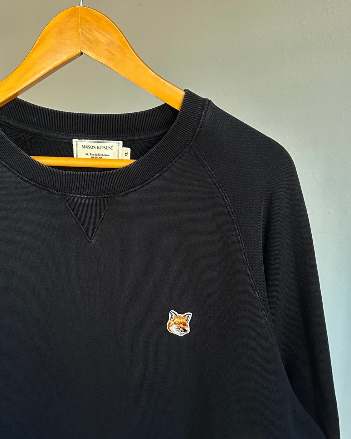 [XL]메종키츠네 폭스헤드 블랙 맨투맨 상품이미지3