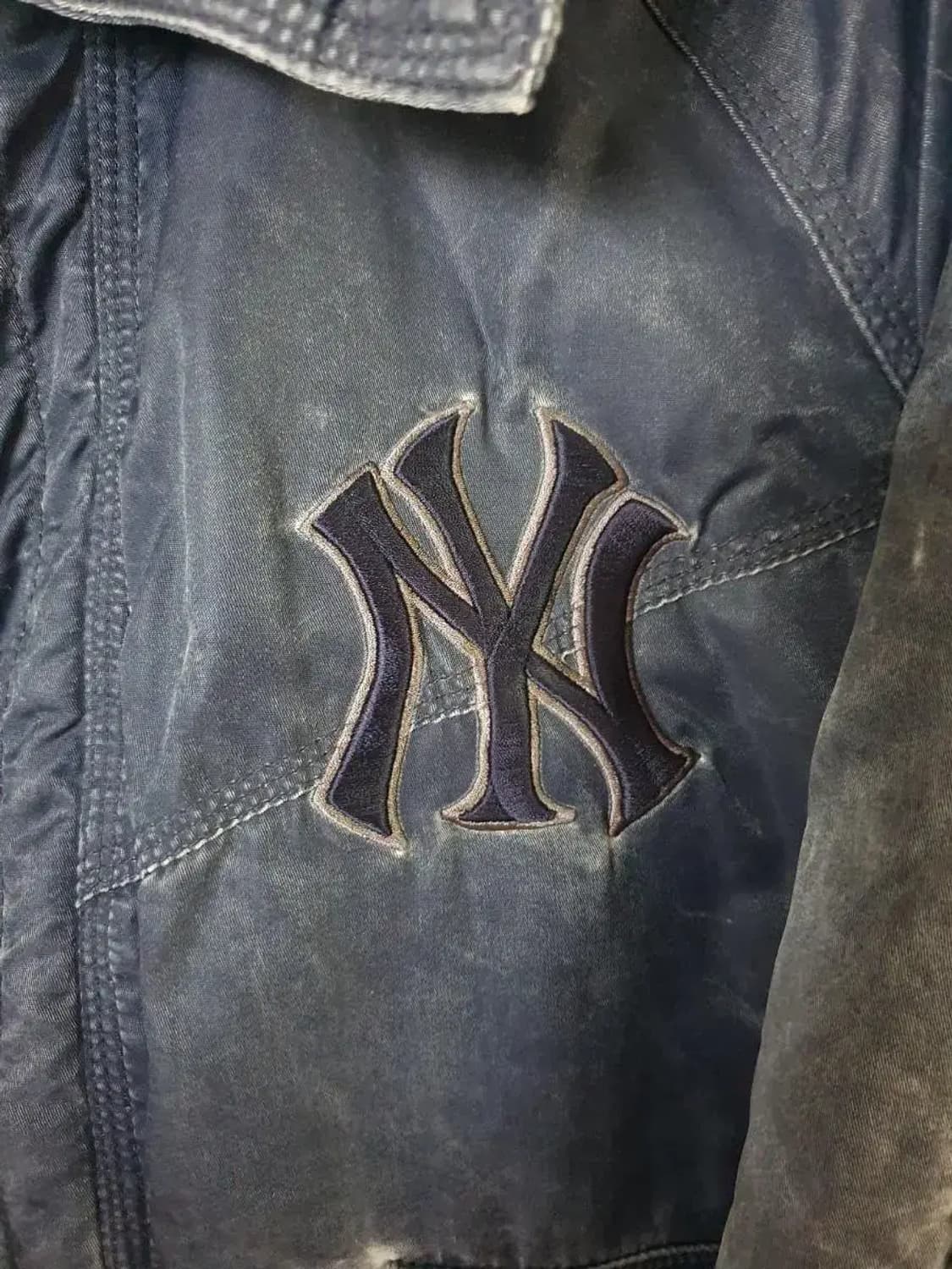 MLB 뉴욕양키즈 패치 자수 로고 워싱 스타디움 점퍼 네이비 100 상품이미지2