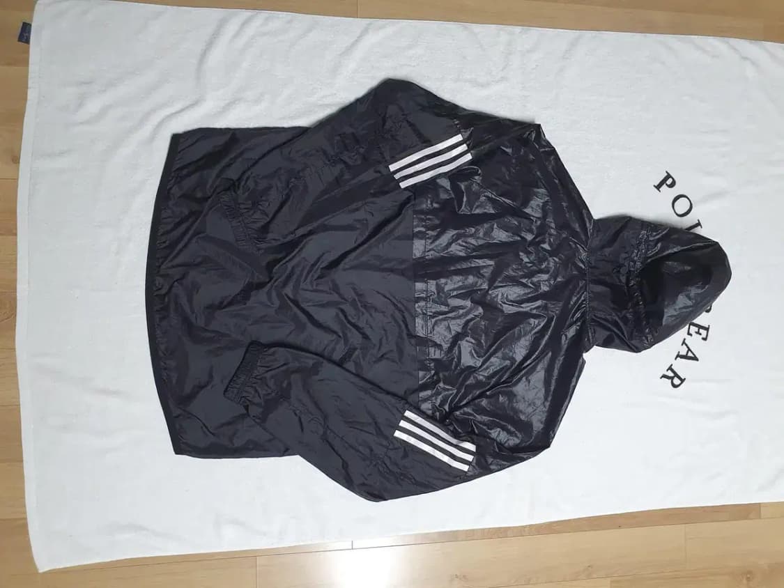 거의새제품 아디다스 로고 삼선 블랙 고프코어 바람막이 XL 상품이미지9