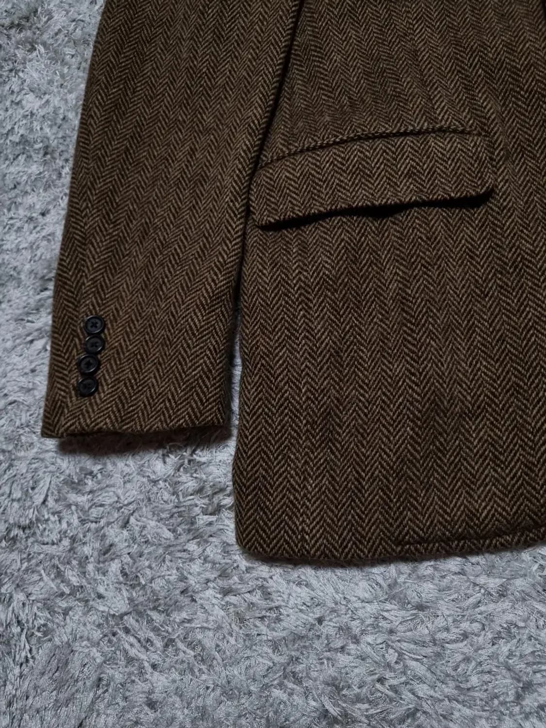 실사이즈M 폴로 헤링본 헤비울 알파카 3 roll 2 블레이져 브라운 상품이미지6