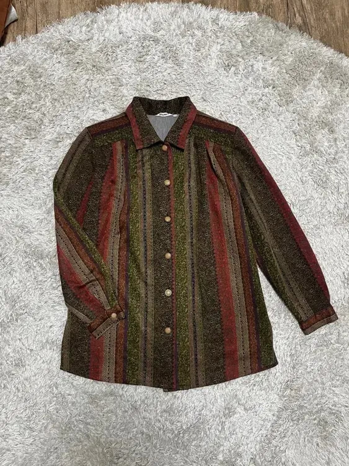 빈티지 브라운 오리엔탈 에스닉 패턴 VINTAGE 셔츠 상품이미지3