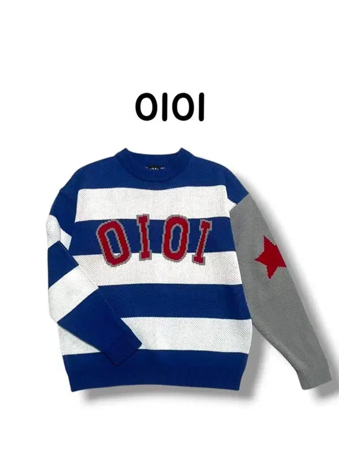 5252 BY O!OI 오아이오아이 스트라이프 빅로고 니트 사이즈 L 상품이미지1
