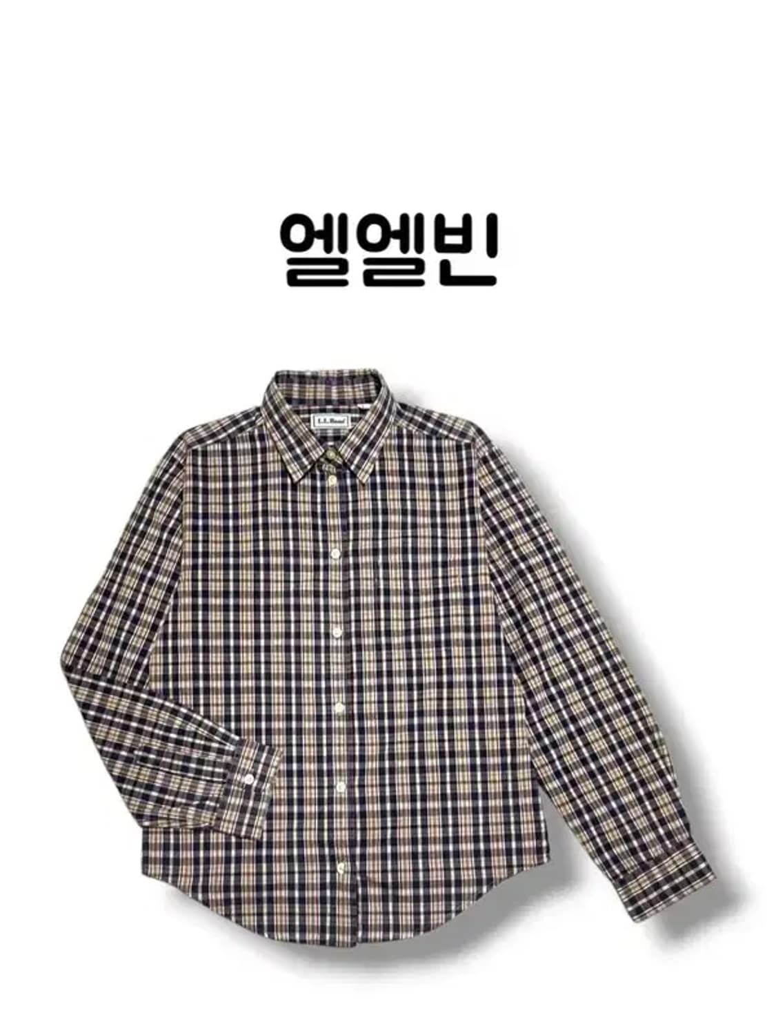 LLBEAN 엘엘빈 코튼100 타탄체크 포켓 체크셔츠 사이즈 L 상품이미지1