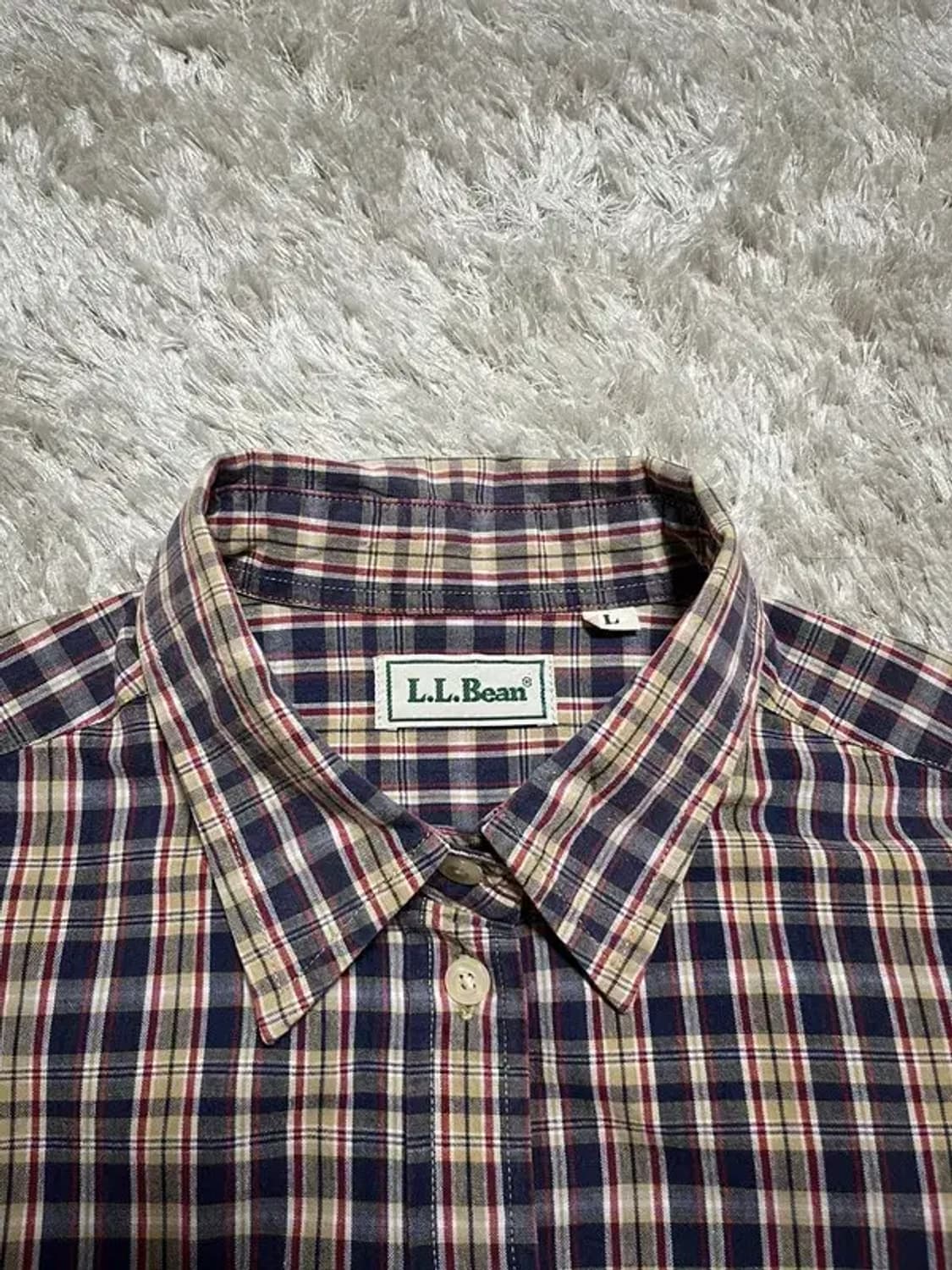 LLBEAN 엘엘빈 코튼100 타탄체크 포켓 체크셔츠 사이즈 L 상품이미지7