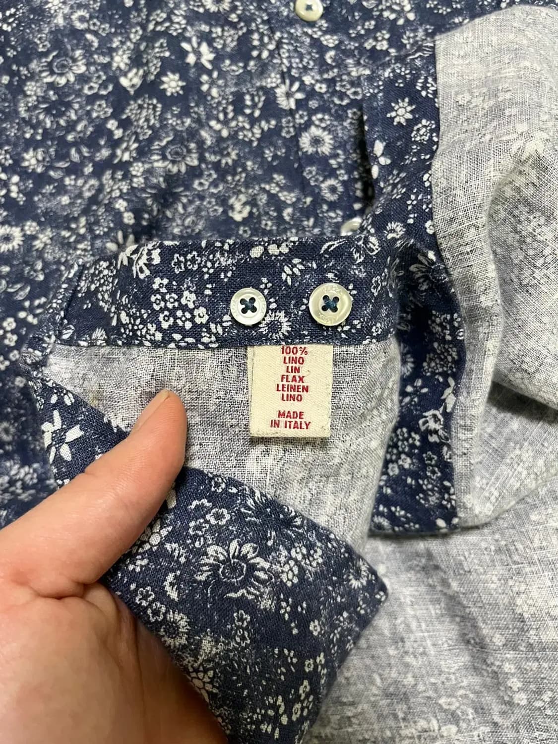 알테아 빈티지 플라워패턴 린넨 셔츠 MADE IN ITALY 사이즈 41 상품이미지7