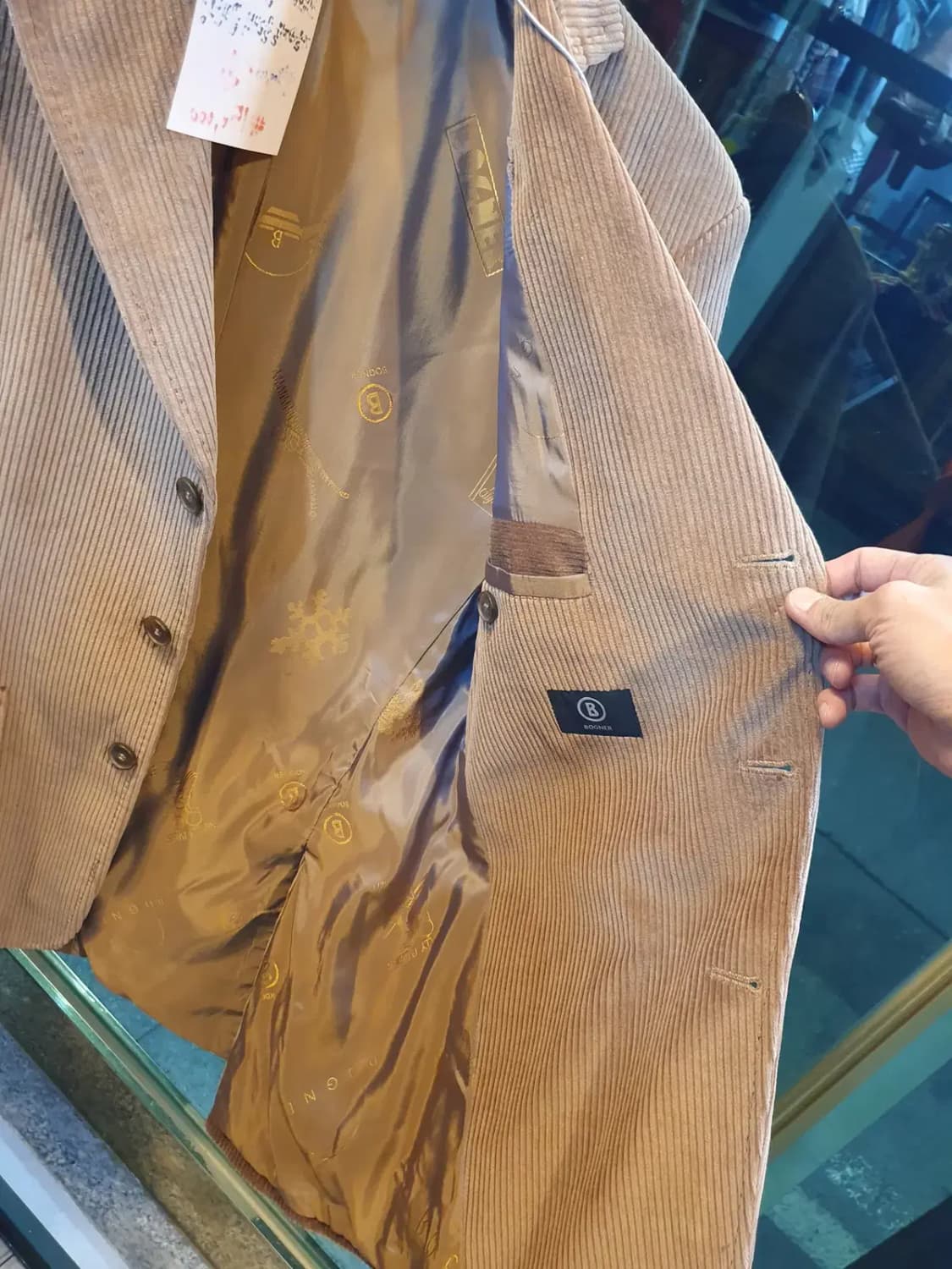 골프웨어 신품가 80만 보그너 새상품 코듀로이 3버튼 자켓 상품이미지5