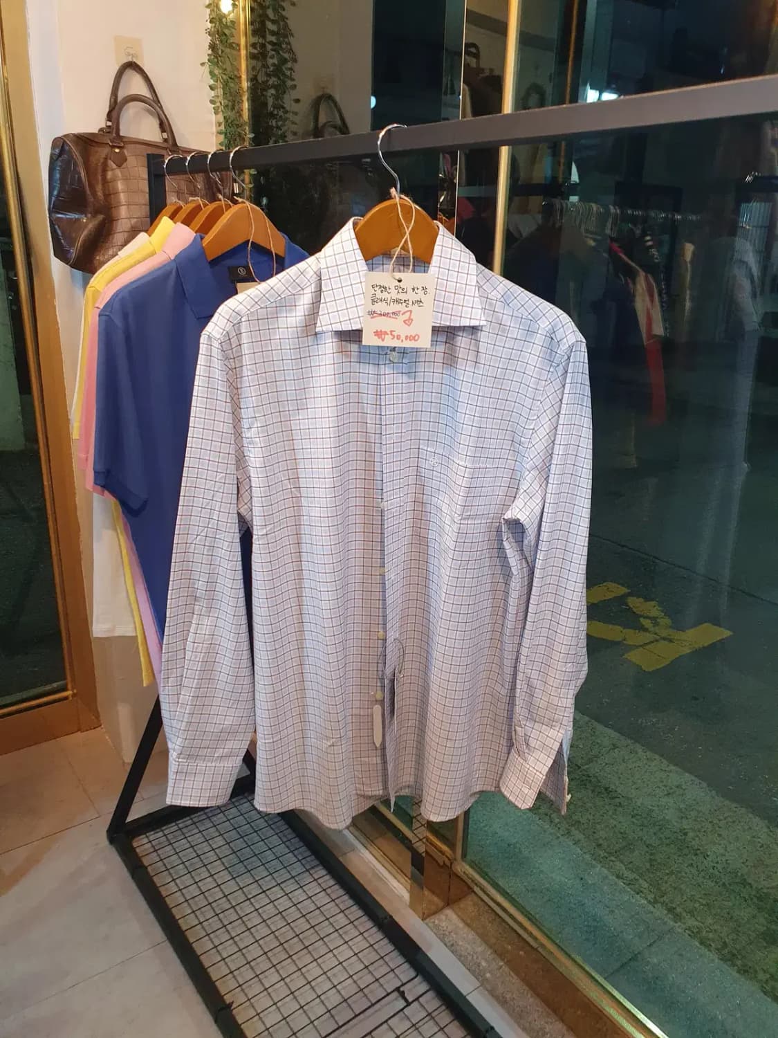 신품가 30만원 보그너 새상품 멀티컬러 체크 셔츠 XL 상품이미지1