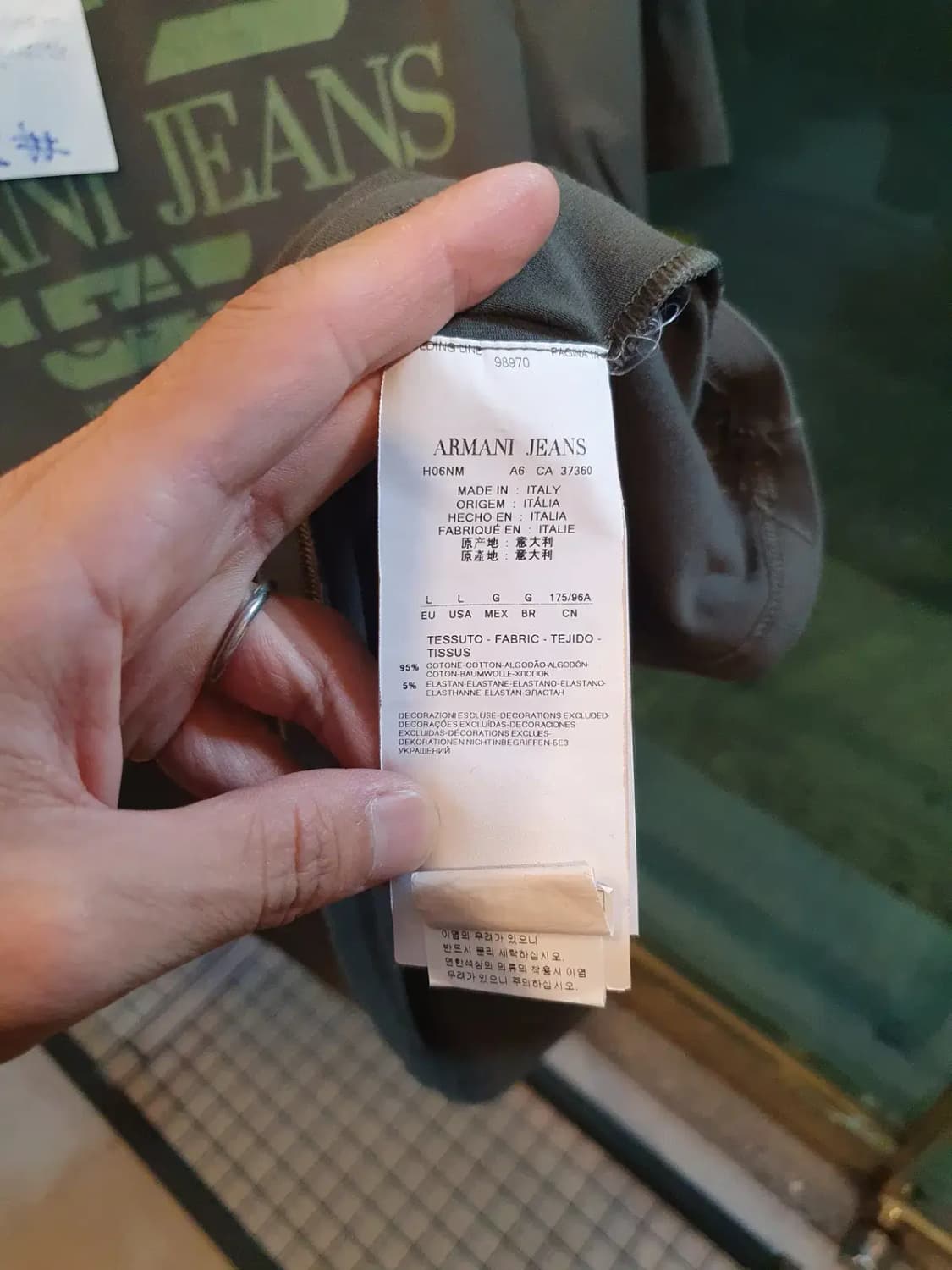아르마니 진스 반팔 로고 레터링 티셔츠 L사이즈 상품이미지6