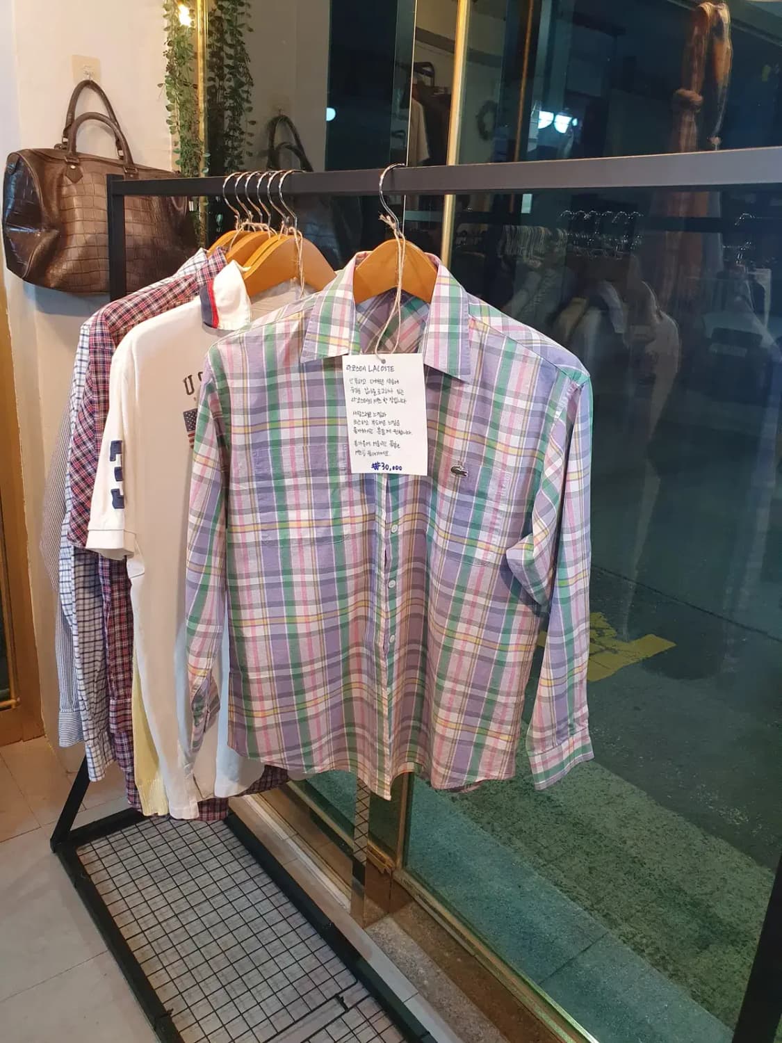 라코스테 여성 멀티컬러 체크셔츠 상품이미지1