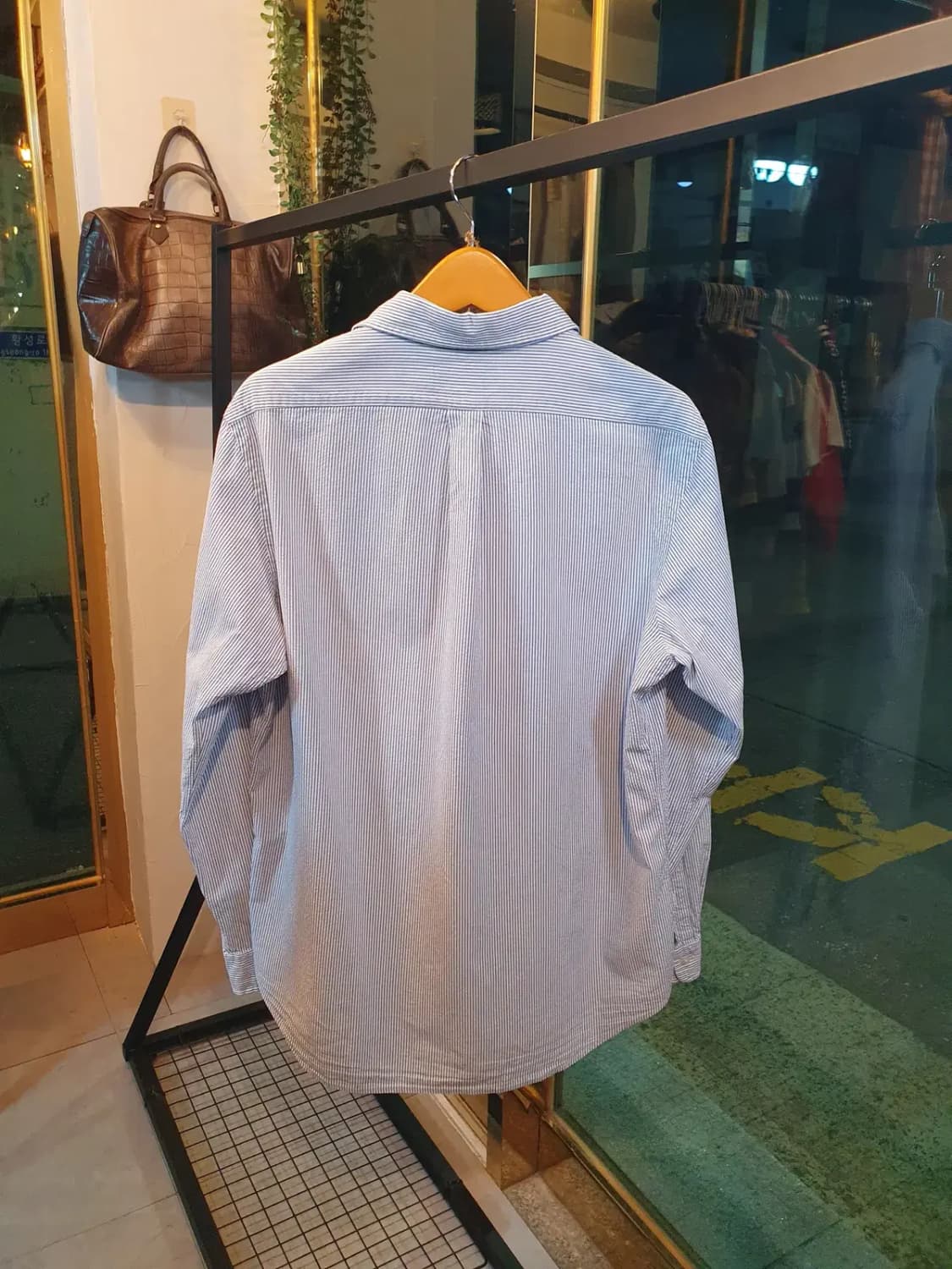 L사이즈 폴로 랄프로렌 네이비포니 로고 클래식핏 스트라이프 셔츠 상품이미지6