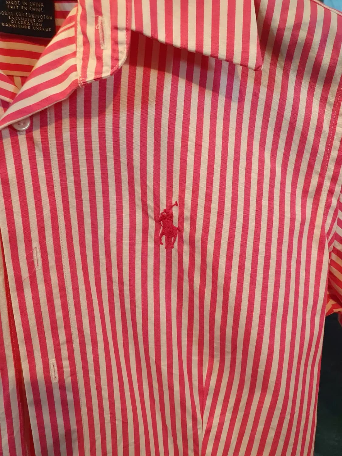 2사이즈 폴로 랄프로렌 스포츠 핑크포니 로고 여성 스트라이프 셔츠 상품이미지3