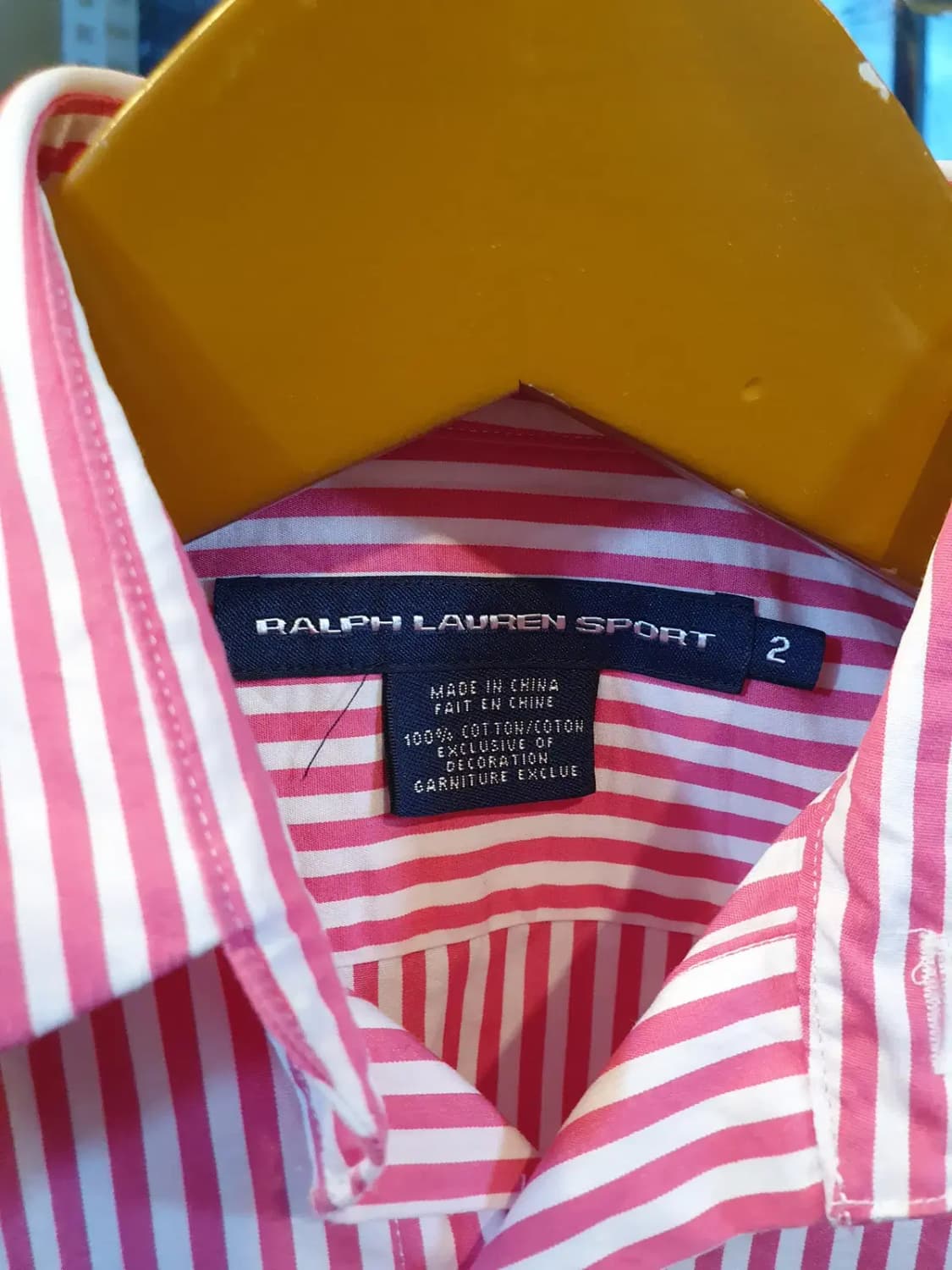 2사이즈 폴로 랄프로렌 스포츠 핑크포니 로고 여성 스트라이프 셔츠 상품이미지4
