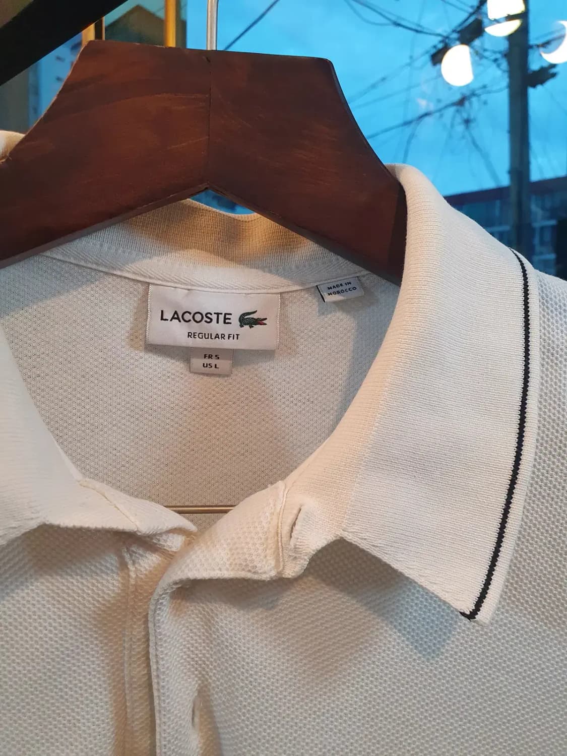 라코스테 화이트 로고 카라티 피케티 L사이즈 상품이미지6