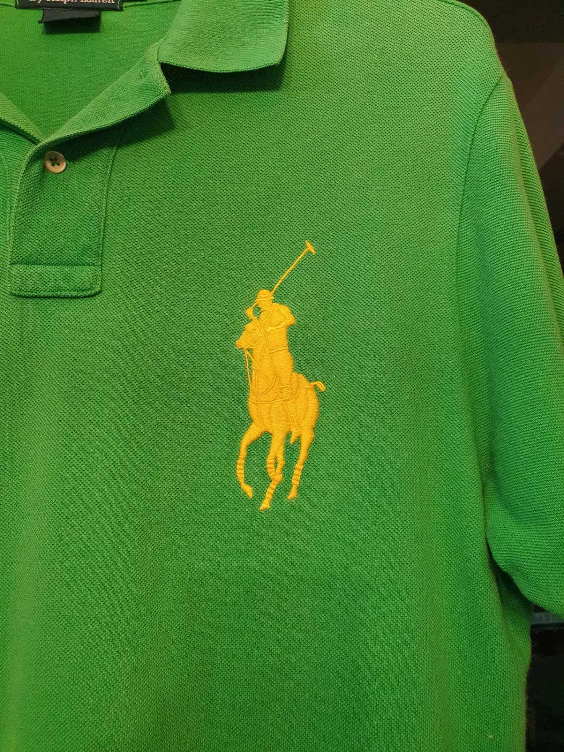 XL사이즈 폴로 랄프로렌 옐로우포니 빅로고 커스텀핏 카라티 피케티 상품이미지4