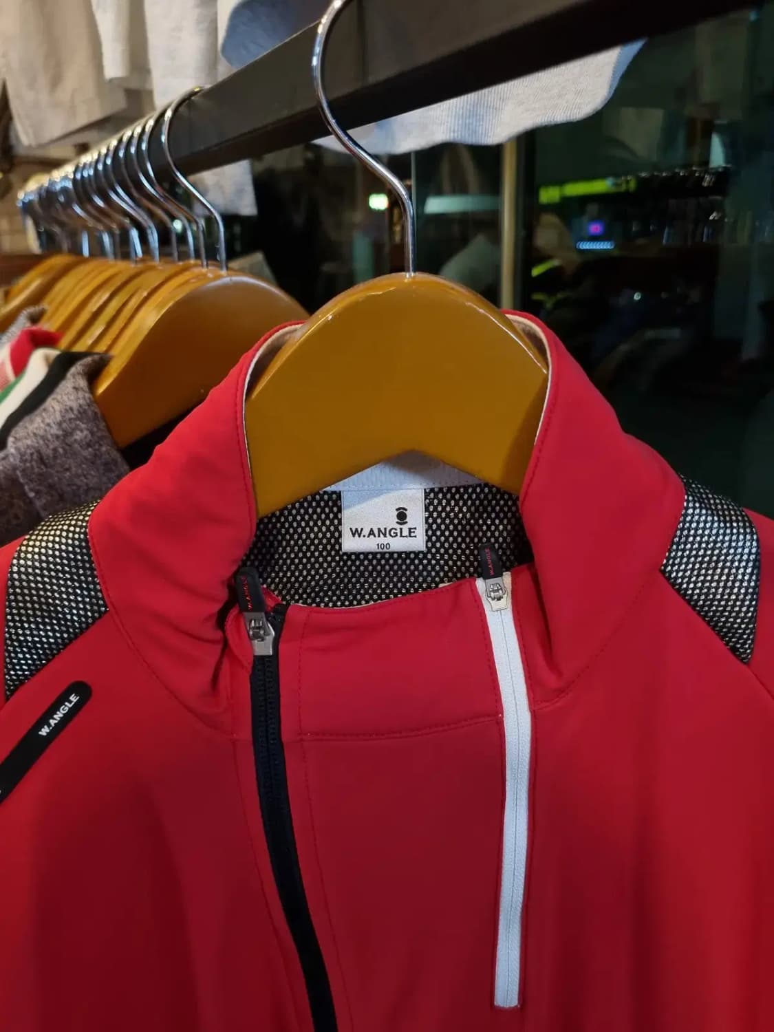 더블유앵글 WANGLE 골프 저지 블랙 레드 100사이즈 상품이미지3