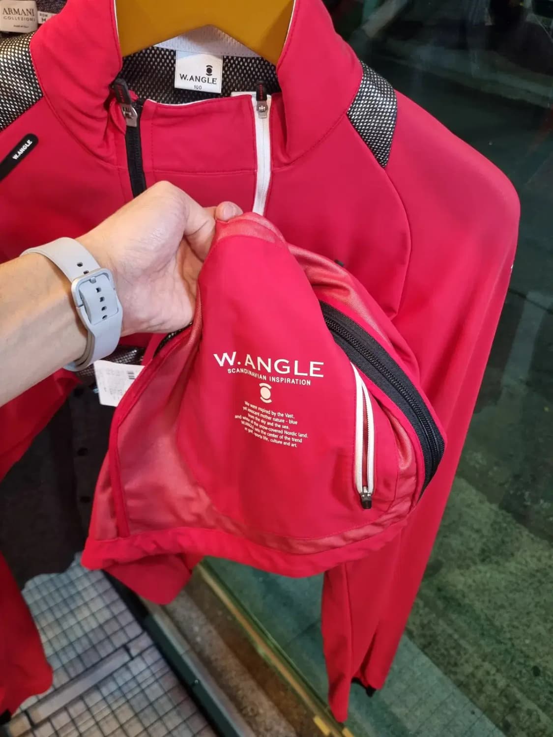 더블유앵글 WANGLE 골프 저지 블랙 레드 100사이즈 상품이미지6