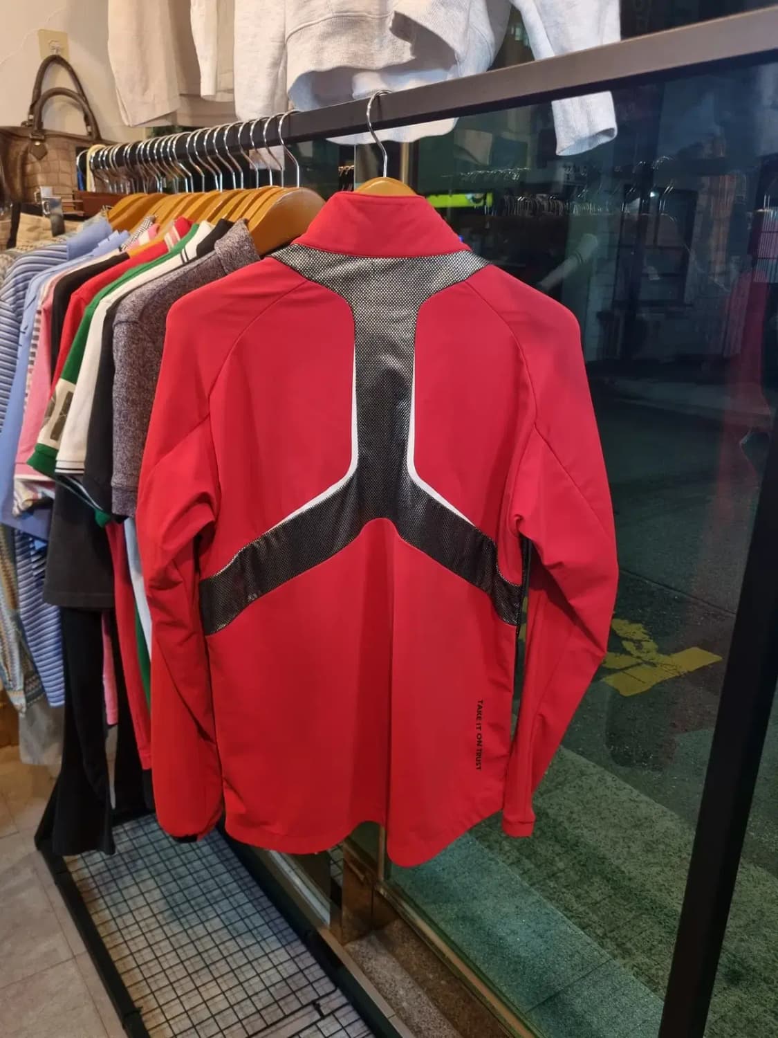 더블유앵글 WANGLE 골프 저지 블랙 레드 100사이즈 상품이미지8