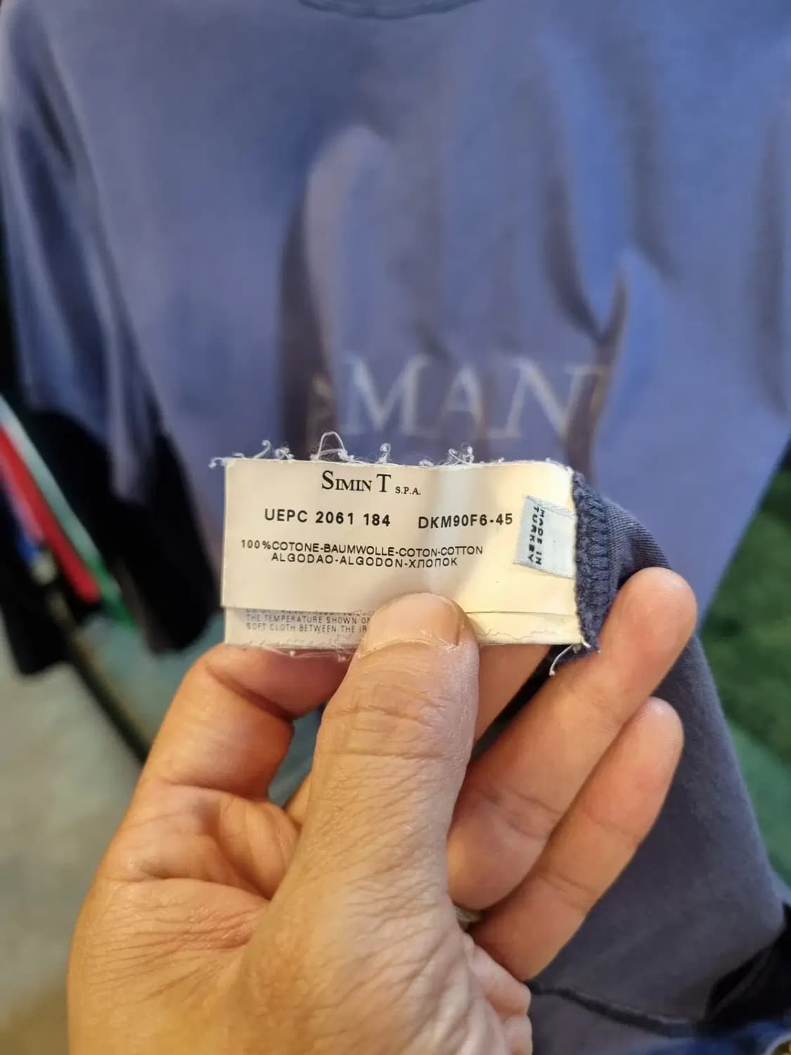 아르마니 꼴레지오니 이탈리아 이태리 최상급 명품 로고 티셔츠 XL사이즈 상품이미지5