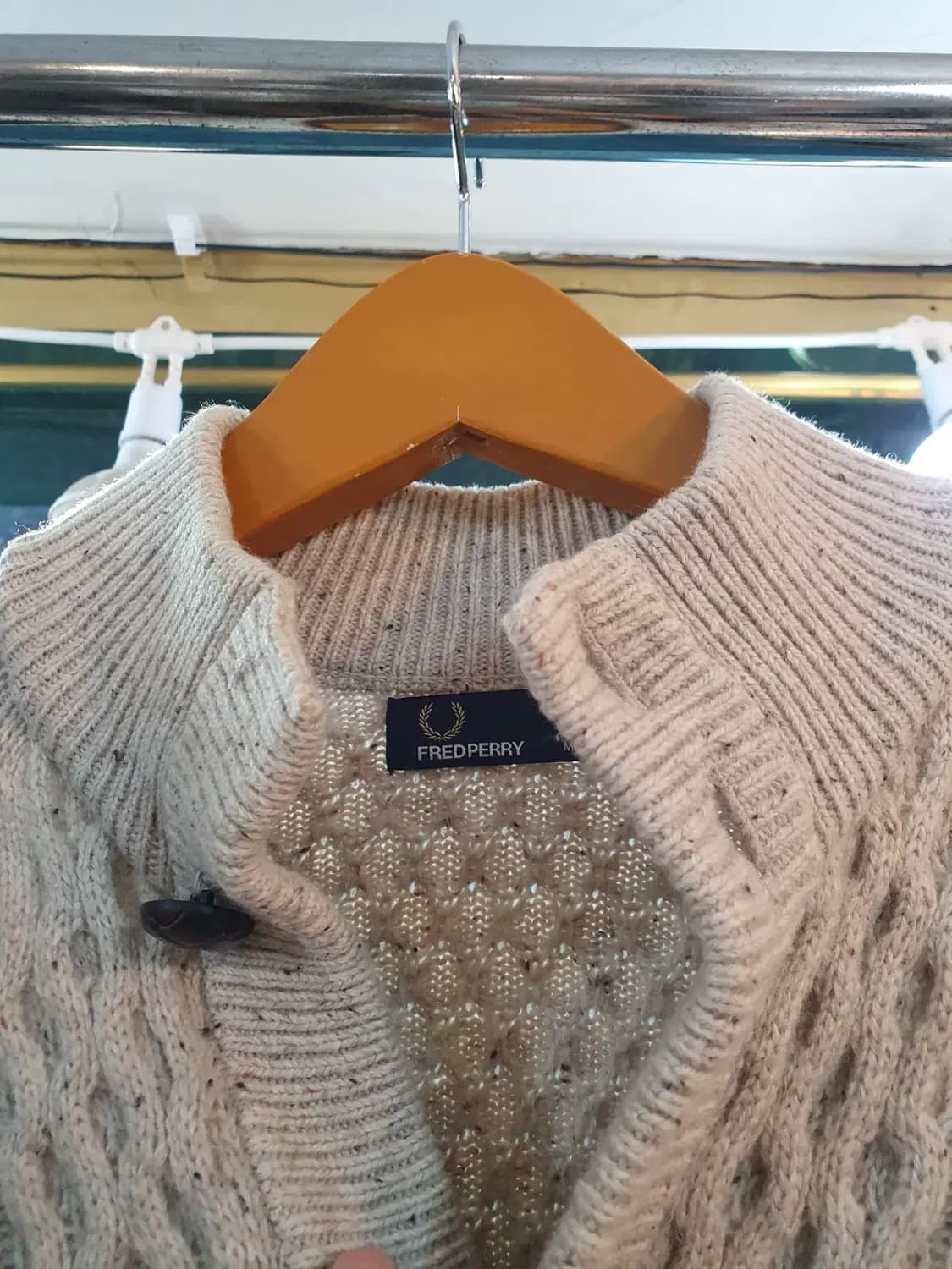 프레드페리 가슴 자수 로고 아란니트 M사이즈 상품이미지4