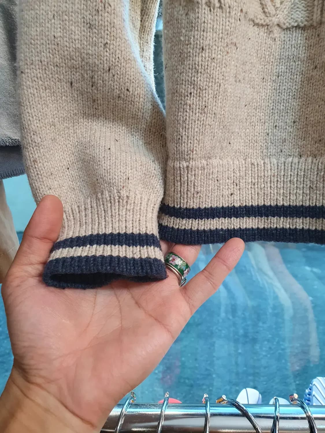 프레드페리 가슴 자수 로고 아란니트 M사이즈 상품이미지5