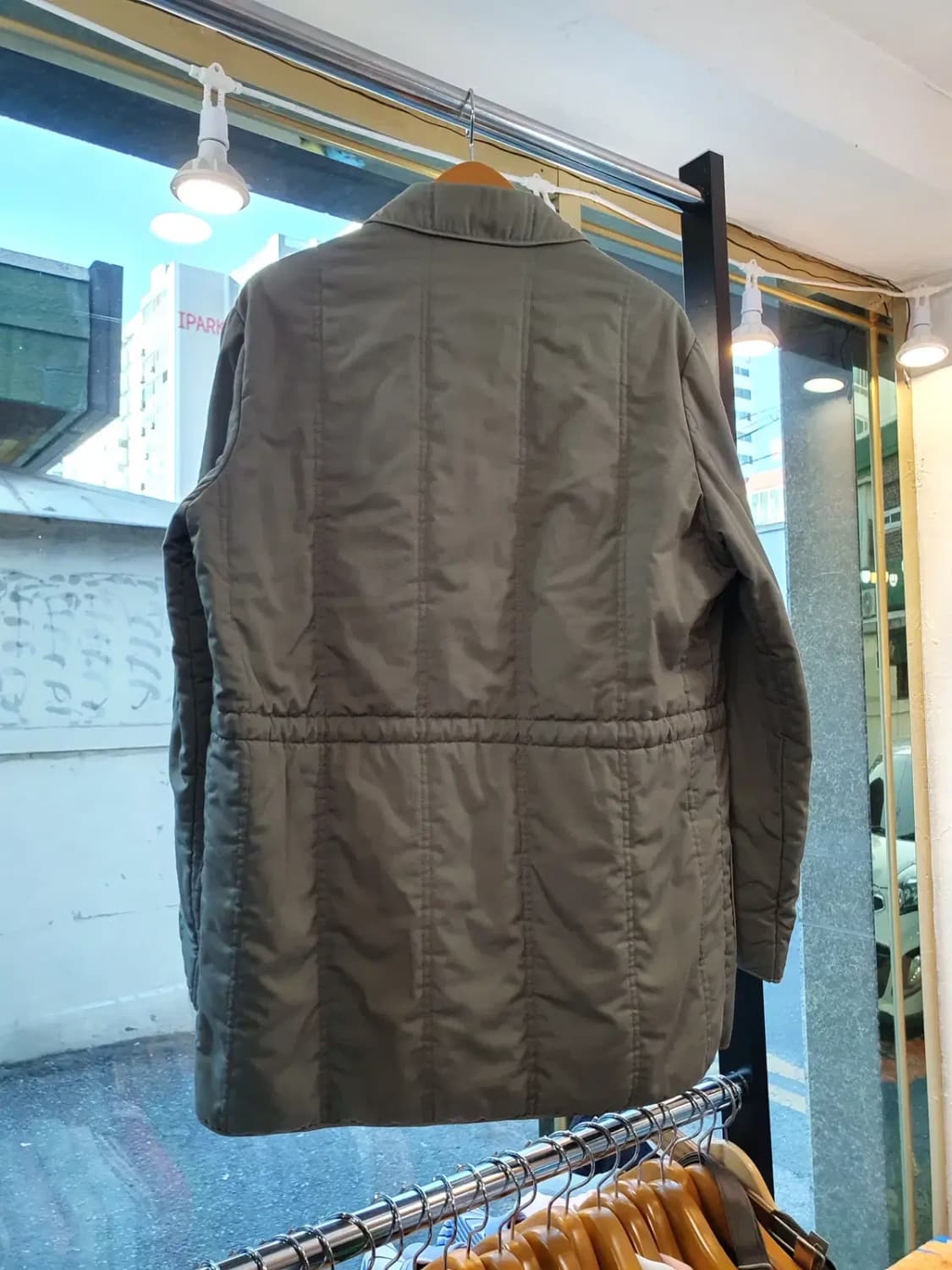 영국 잉글랜드 아쿠아스큐텀 싱글 브레스티드 체크 안감 코트 실사이즈 L 상품이미지7