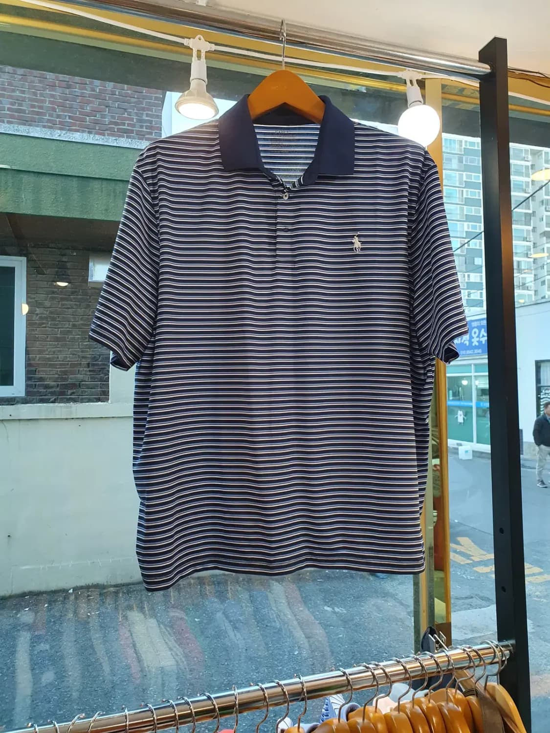 XL사이즈 폴로랄프로렌 화이트포니 멀티 스트라이프 스판 카라티 피케티 상품이미지1