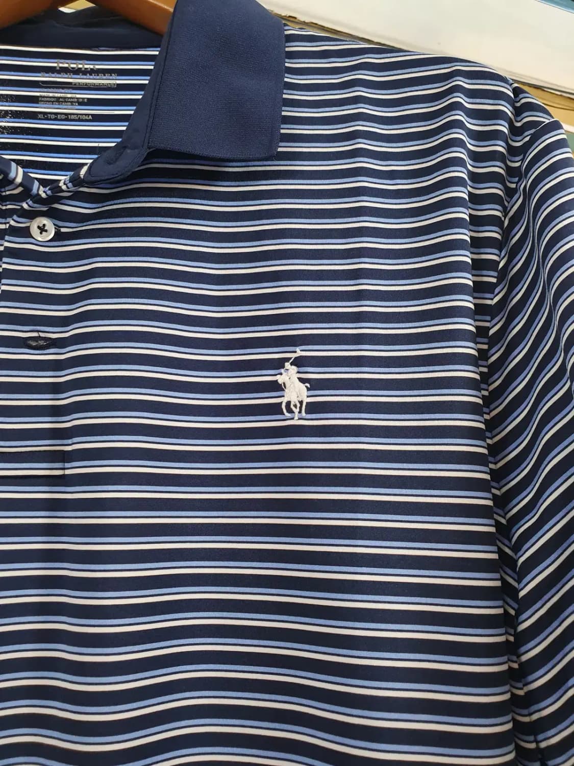 XL사이즈 폴로랄프로렌 화이트포니 멀티 스트라이프 스판 카라티 피케티 상품이미지4