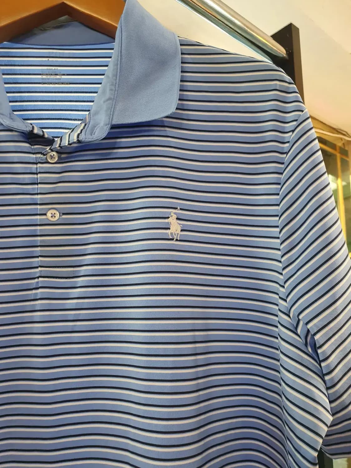 XL사이즈 폴로랄프로렌 화이트포니 멀티 스트라이프 스판 카라티 피케티 상품이미지4