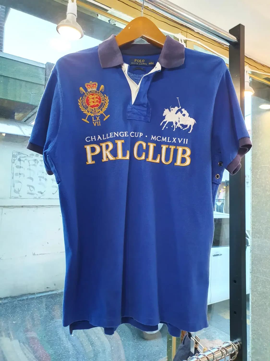 L사이즈 폴로 랄프로렌 블루포니 빅로고 커스텀핏 블랙와치 카라티 피케티 상품이미지1