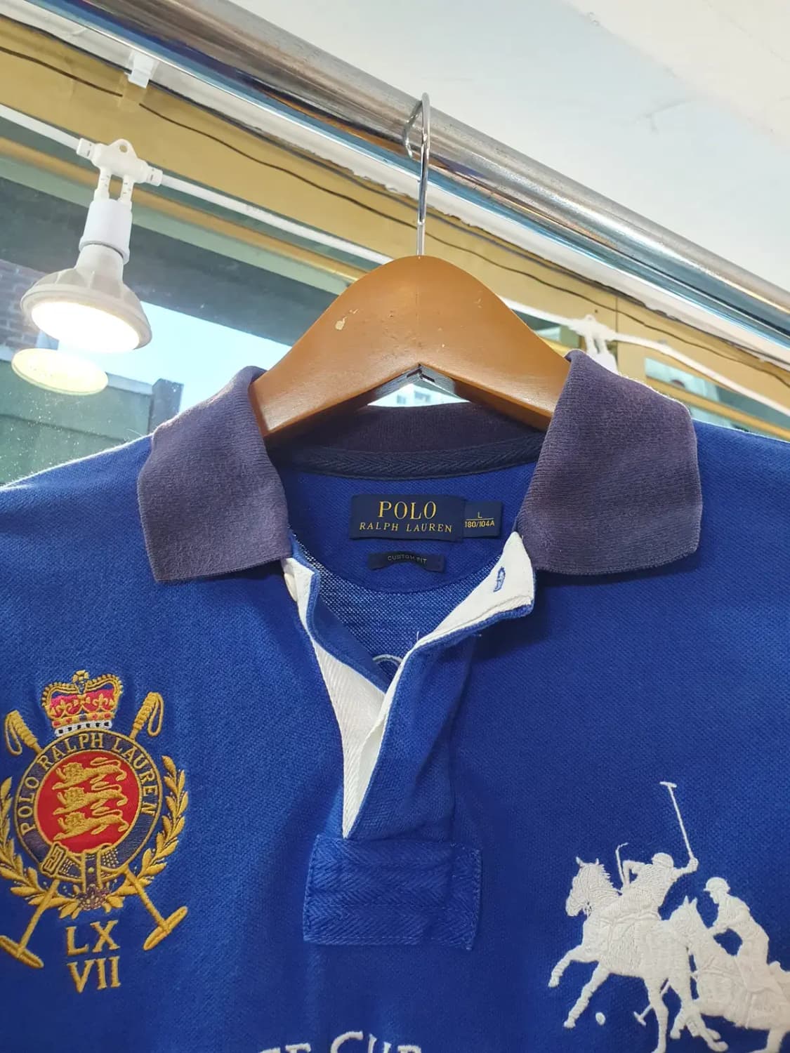L사이즈 폴로 랄프로렌 블루포니 빅로고 커스텀핏 블랙와치 카라티 피케티 상품이미지3