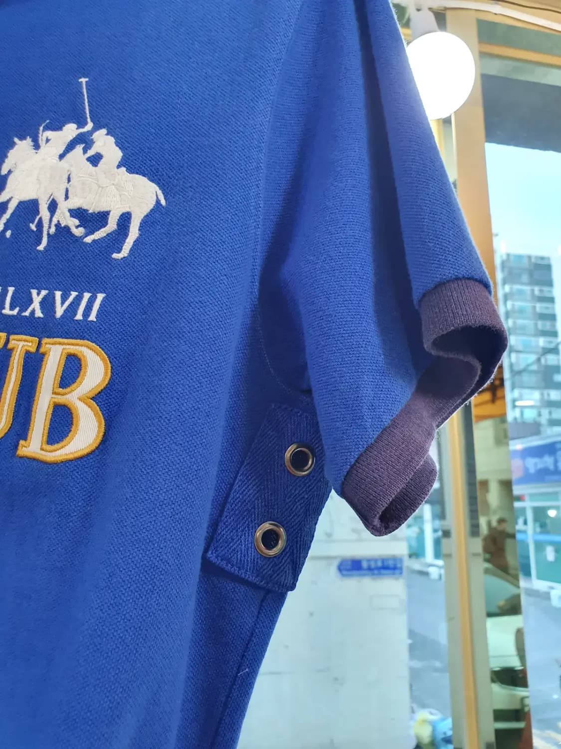 L사이즈 폴로 랄프로렌 블루포니 빅로고 커스텀핏 블랙와치 카라티 피케티 상품이미지6